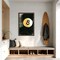 Amanti Art Framed Fabric Pinboard Behind The 8 Ball Printed Bulletin Board for Use as a Vision Board or Wall Organization